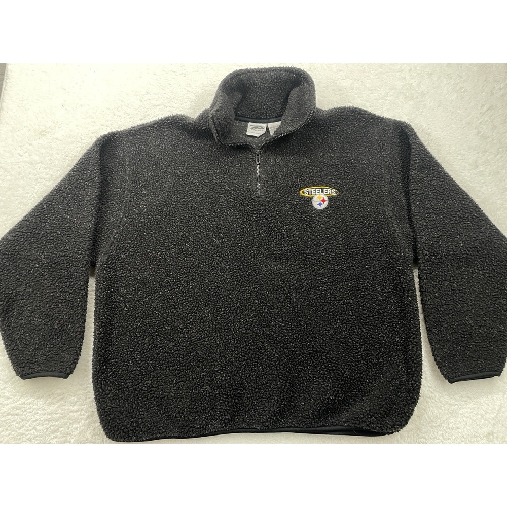Vintage 1999‎ The Edge NFL Pittsburgh Steelers Fleece 1/4 Zip Jacket Men's Large